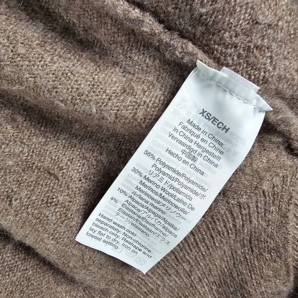 Madewell Merino Alpaca Wool Blend Open Cardigan Sweater Womens XS Brown Knit - Picture 3 of 9